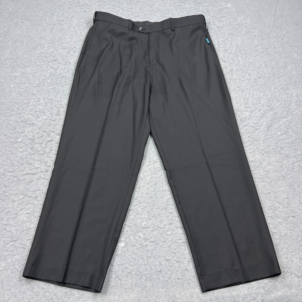 Croft & Barrow Dress Pants Mens 38x30 Black Wool Classic Performance Flat Front